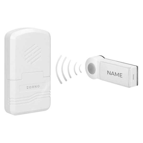 DISCO DC wireless, battery powered doorbell with learning system, 1 sound, 80m